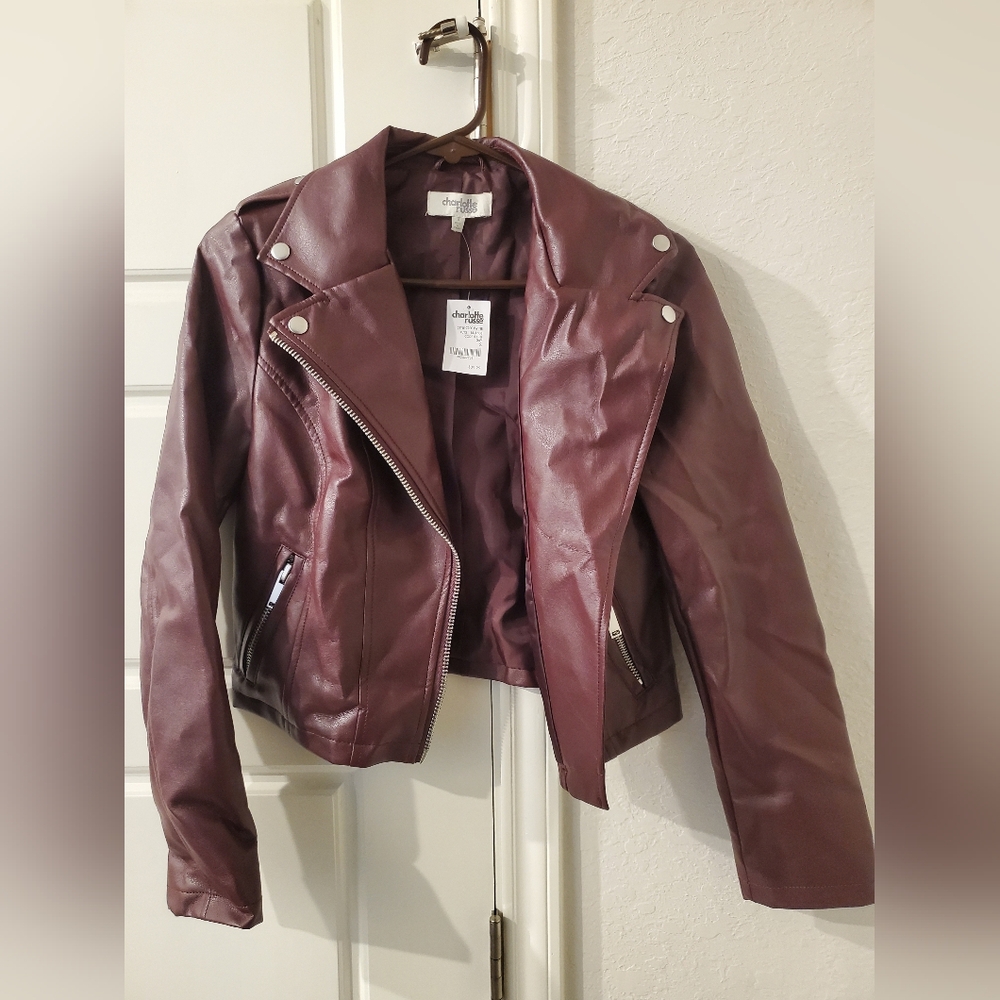 Women's Burgundy Leather Jacket